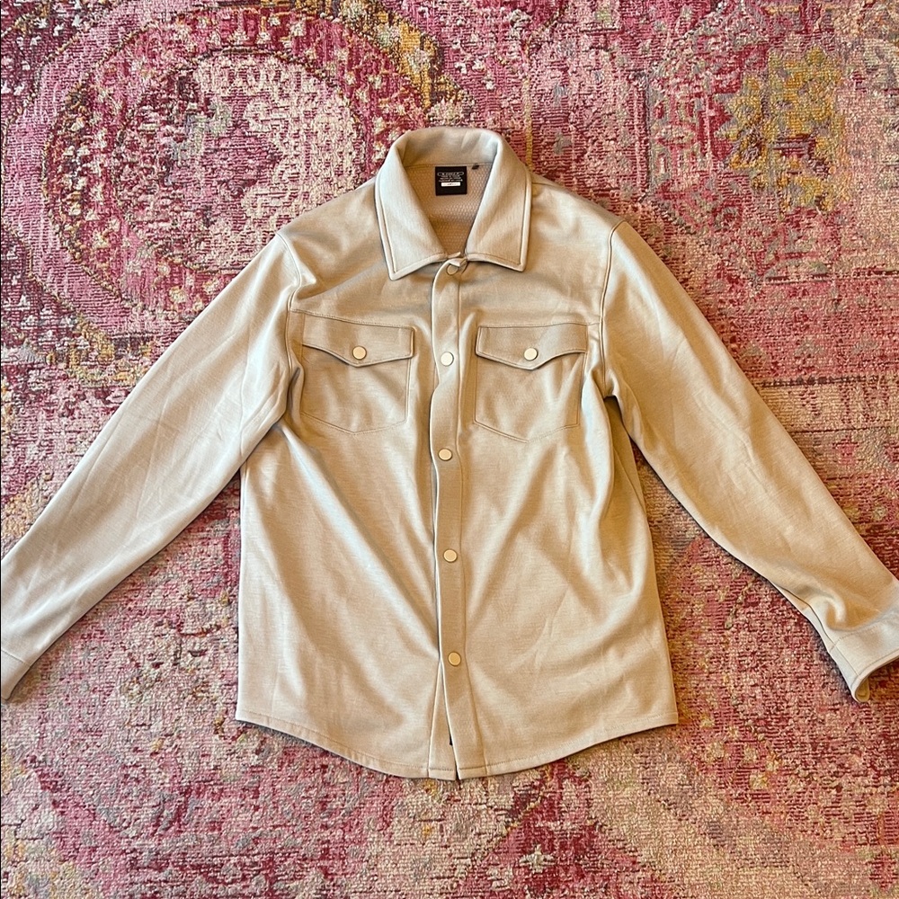 Motion Beige Button-Up Shirt